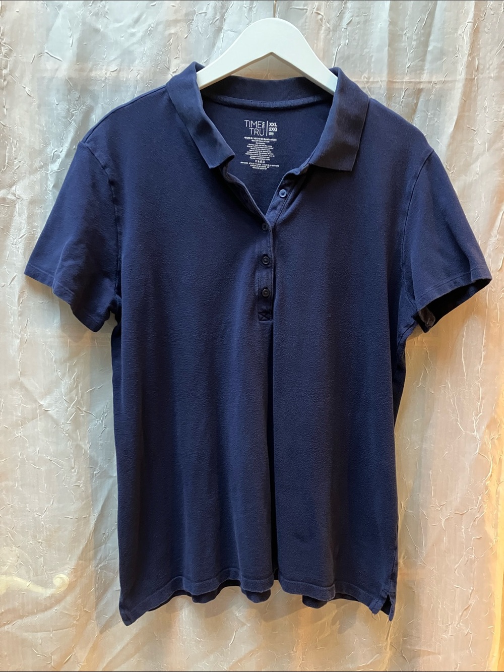 Time and Tru Classic Navy Short-Sleeve Polo